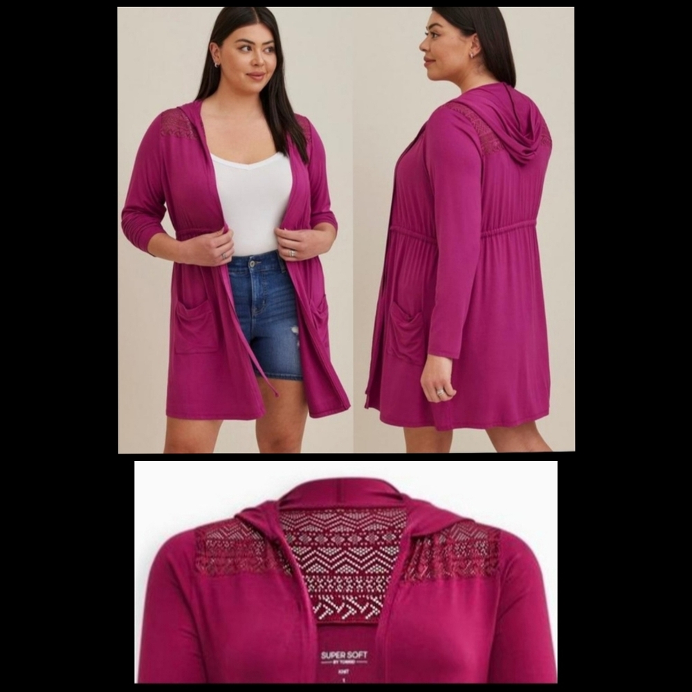 TORRID 5X Super Soft Anorak Lace Yoke
